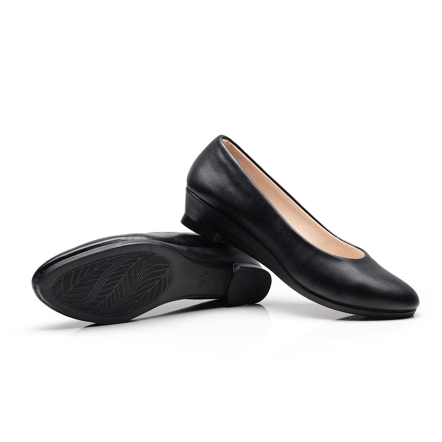 Women Ballet Shoes Black Women Wedges Casual PU Leather Shoes